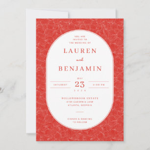 Refined Red Floral Pattern Invitation