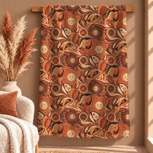 Refined Terracotta Burnt Orange Artistic Blanket