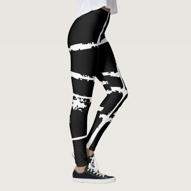Refined White Light Grunge Modern Dirty Mesh Leggings (Right)