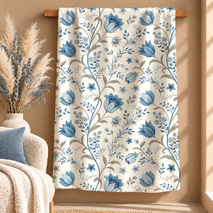 Refined Wildflowers Sage Green Cosy Blanket Art