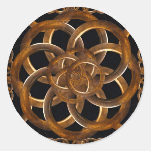 Refined Wood Decorative Background Classic Round Sticker