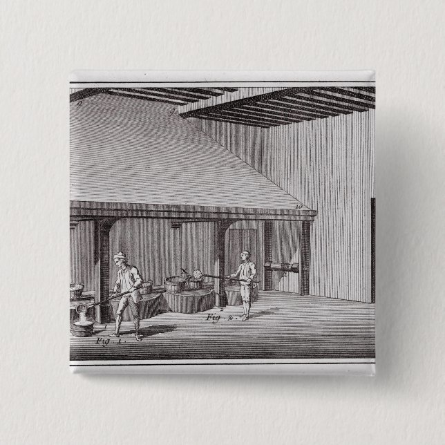 Refining saltpetre 15 cm square badge (Front)