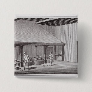 Refining saltpetre 15 cm square badge