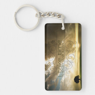 "Reflect on blessings" Motivation Affirmation Key Ring