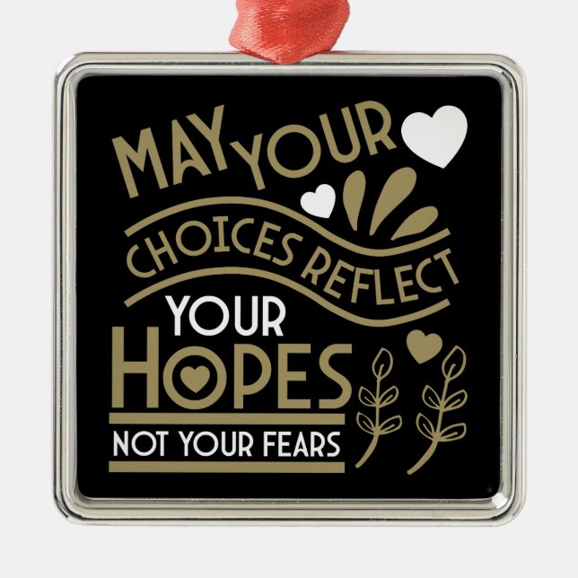 Reflect Your Hopes Motivation Metal Tree Decoration (Front)