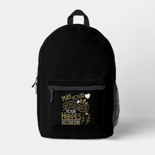 Reflect Your Hopes Motivation Printed Backpack
