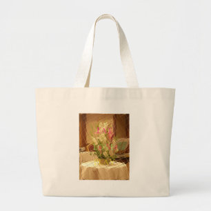 Reflected Blooms Art Print Large Tote Bag