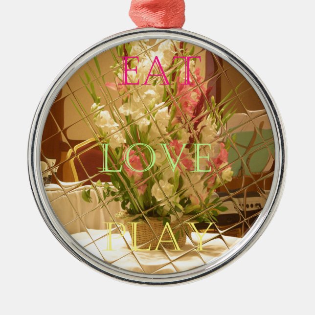 Reflected Blooms Art Print Metal Tree Decoration (Front)