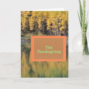 Reflected Golden Aspens Thanksgiving Card
