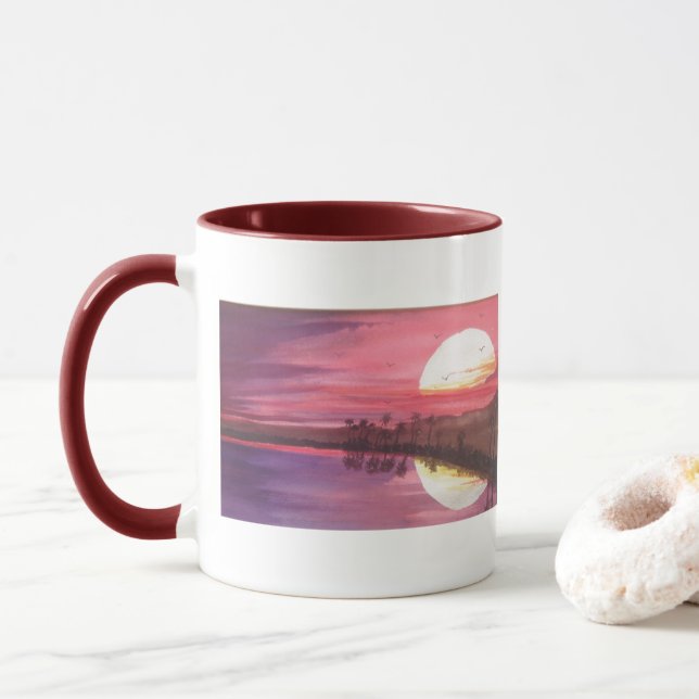 Reflected Sunset Mug (With Donut)