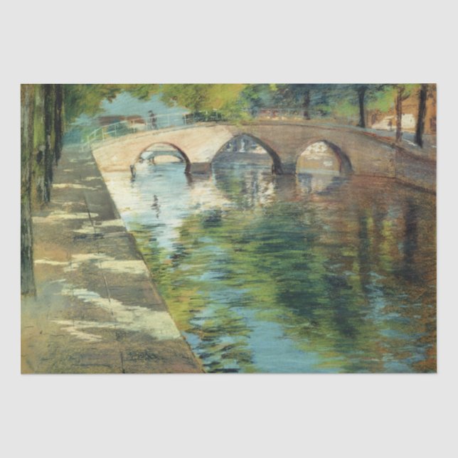 Reflected Trees on Waters of a Canal  Tissue Paper (Front)