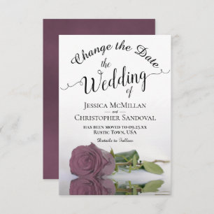 Reflecting Dusty Pink Rose Change Wedding Plans Save The Date