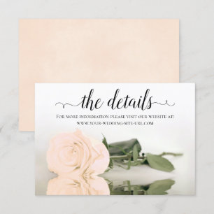 Reflecting Peach Rose Wedding Details Website Enclosure Card