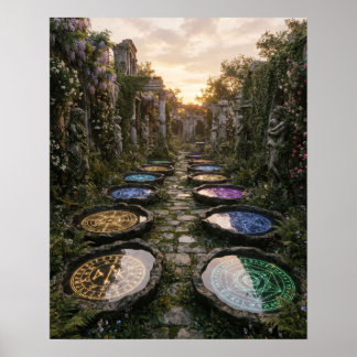 Reflecting Pool Stone Garden Poster