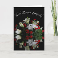 Reflecting White Lilies & Red Roses Sympathy