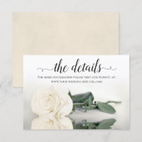 Reflecting White Rose Wedding Details Website