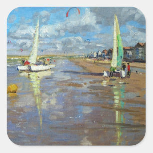 Reflection Bray Dunes France Square Sticker