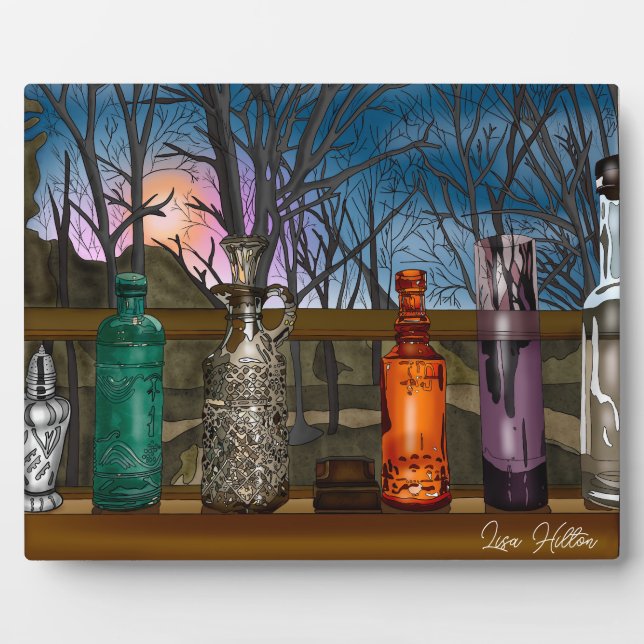 Reflection | Colourful Glass Vases in Window Sill  Plaque (Front)