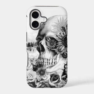 Reflection. Floral landscape skull.