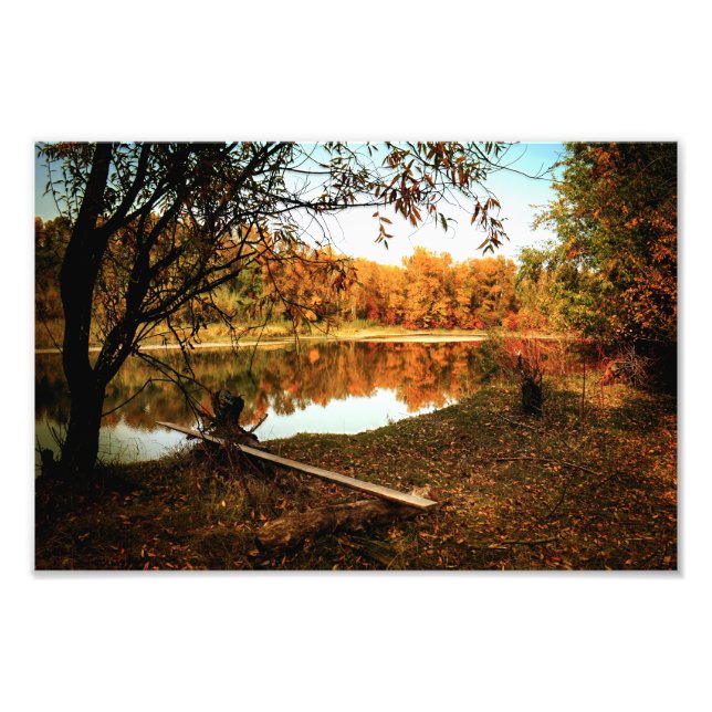 Reflection Forest Autumn River Photo Print (Front)