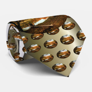 Reflection Forest Autumn River Tie