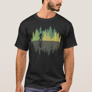 Reflection Forest Trees Sasquatch Conspiracy Yeti T-Shirt