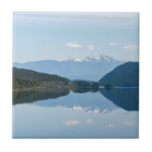 Reflection in a Lake - Vancouver Island, Canada Tile