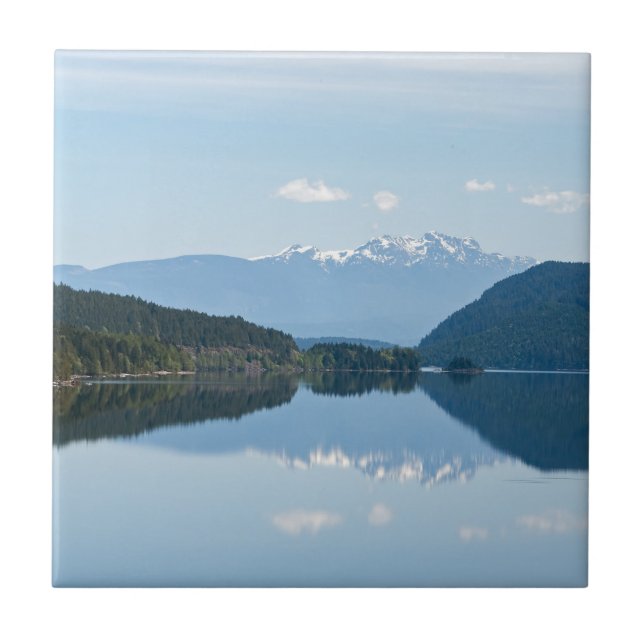 Reflection in a Lake - Vancouver Island, Canada Tile (Front)