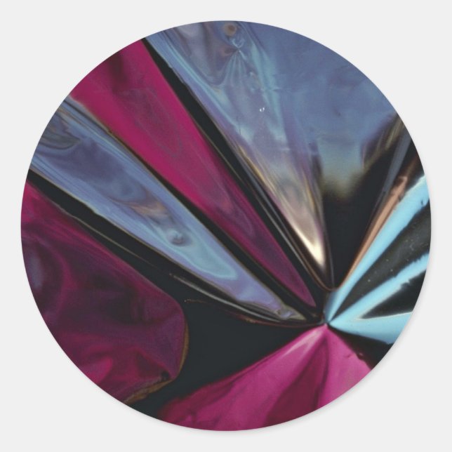 Reflection in aluminium foil classic round sticker (Front)