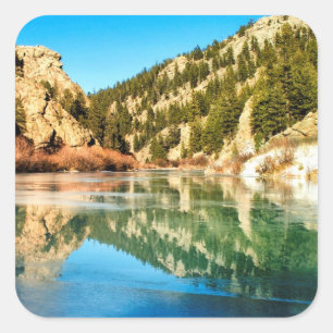 Reflection in Elevenmile Canyon Square Sticker