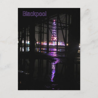 Reflection In Water of Blackpool Tower, Postcard