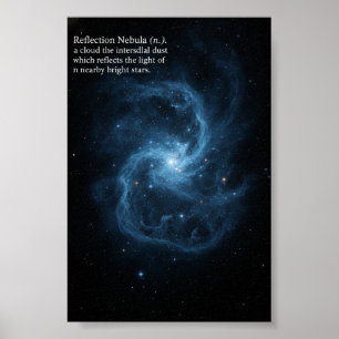 Reflection Nebula Astronomy Blue Space Galaxy Poster