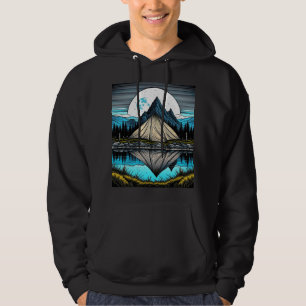 Reflection of a Tent on the Lake in the Mountains Hoodie