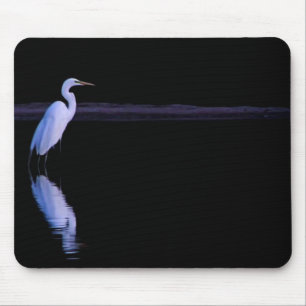 Reflection of an Egret Mouse Mat