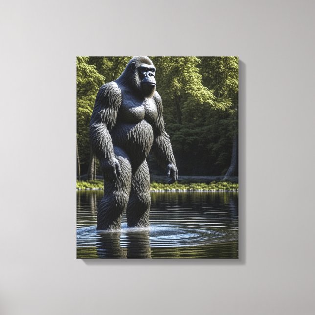 Reflection of Bigfoot in Water Canvas Print (Front)