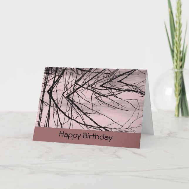 Reflection of branches on Pink Water Card (Front)