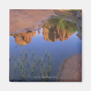 Reflection of Cathedral Rock , Sedona , Arizona Magnet