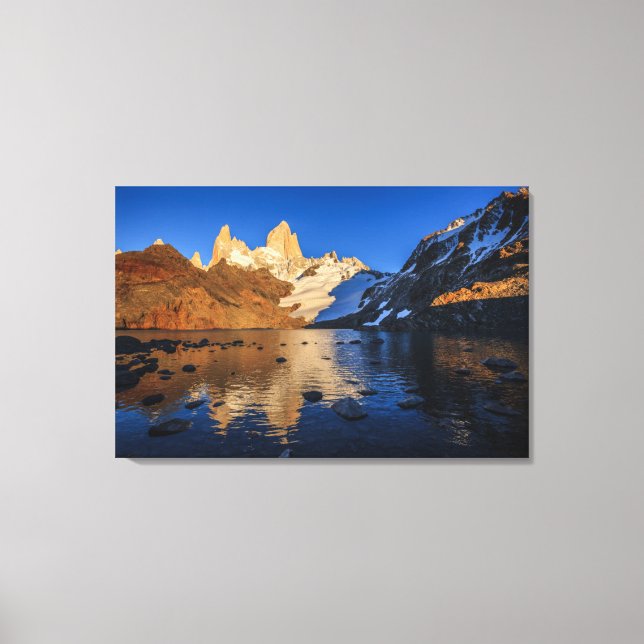 Reflection Of Fitz Roy At Sunrise Canvas Print (Front)