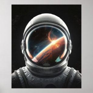Reflection of the Universe Astronaut's Helmet Poster