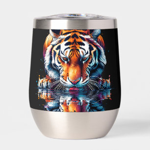 Reflection of Tiger Drinking Water 