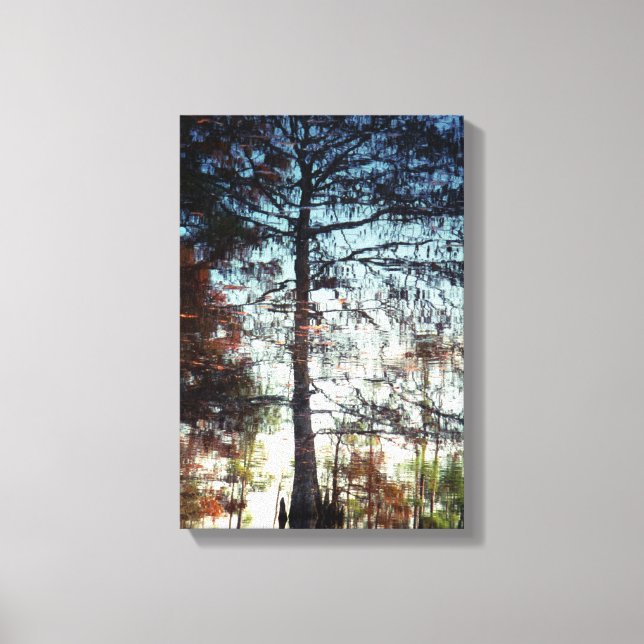Reflection of Trees on the Water Nature Photo Canvas Print (Front)