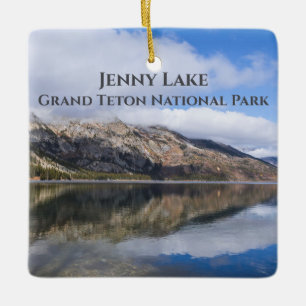 Reflection on Jenny Lake Grand Teton National Park Ceramic Ornament