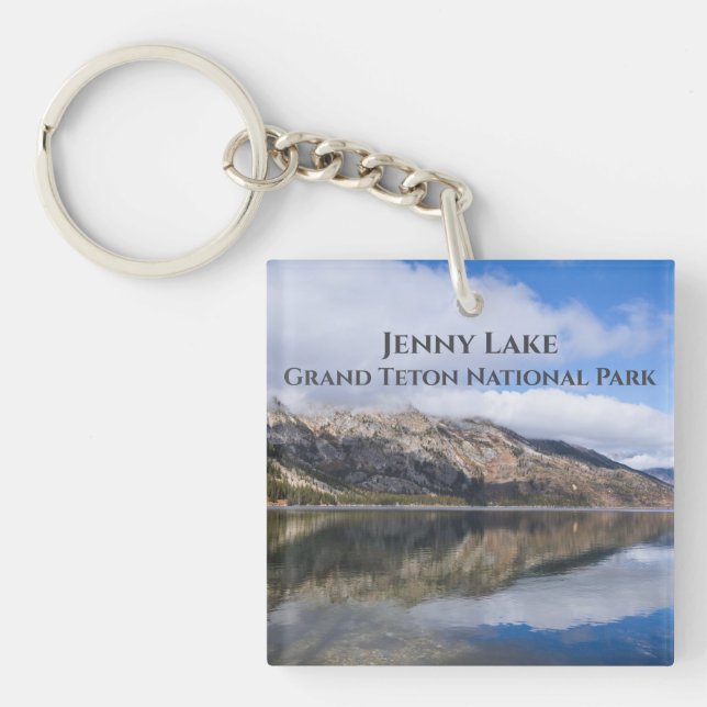 Reflection on Jenny Lake Grand Teton National Park Key Ring (Front)