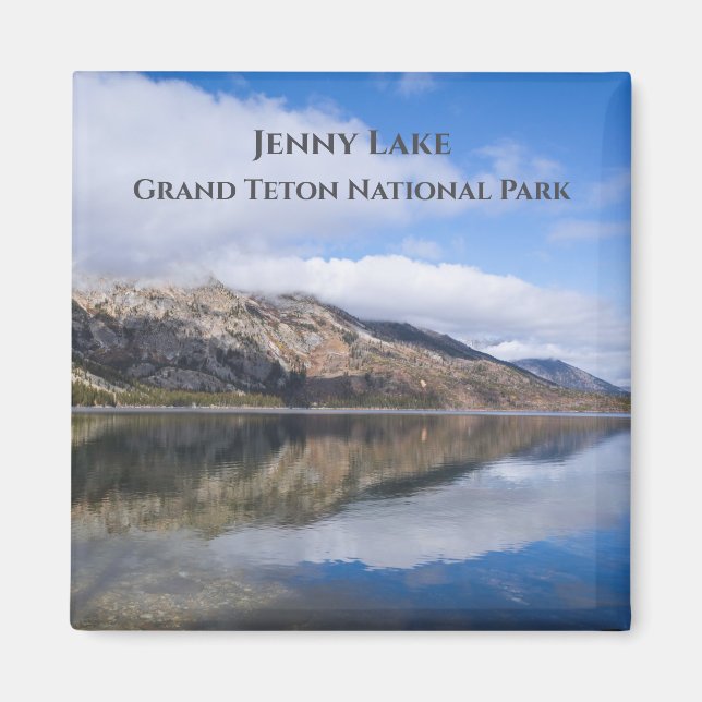 Reflection on Jenny Lake Grand Teton National Park Magnet (Front)