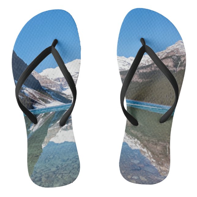 Reflection on Lake Louise - Banff NP, Canada Flip Flops (Footbed)