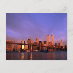 Reflection PC Twin Towers World Trade Centre NYC Postcard