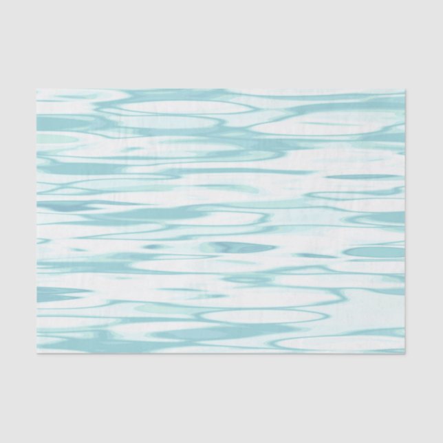 'Reflection' Soft Turquoise Abstract Tissue Paper (Front)