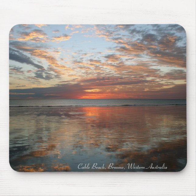Reflection Sunset, Cable Beach, Broome, Australia Mouse Mat (Front)