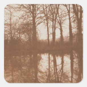 Reflections, 1843 (sepia photo) square sticker