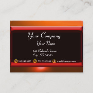 REFLECTIONS 2 AGATE monogram  black red orange Business Card